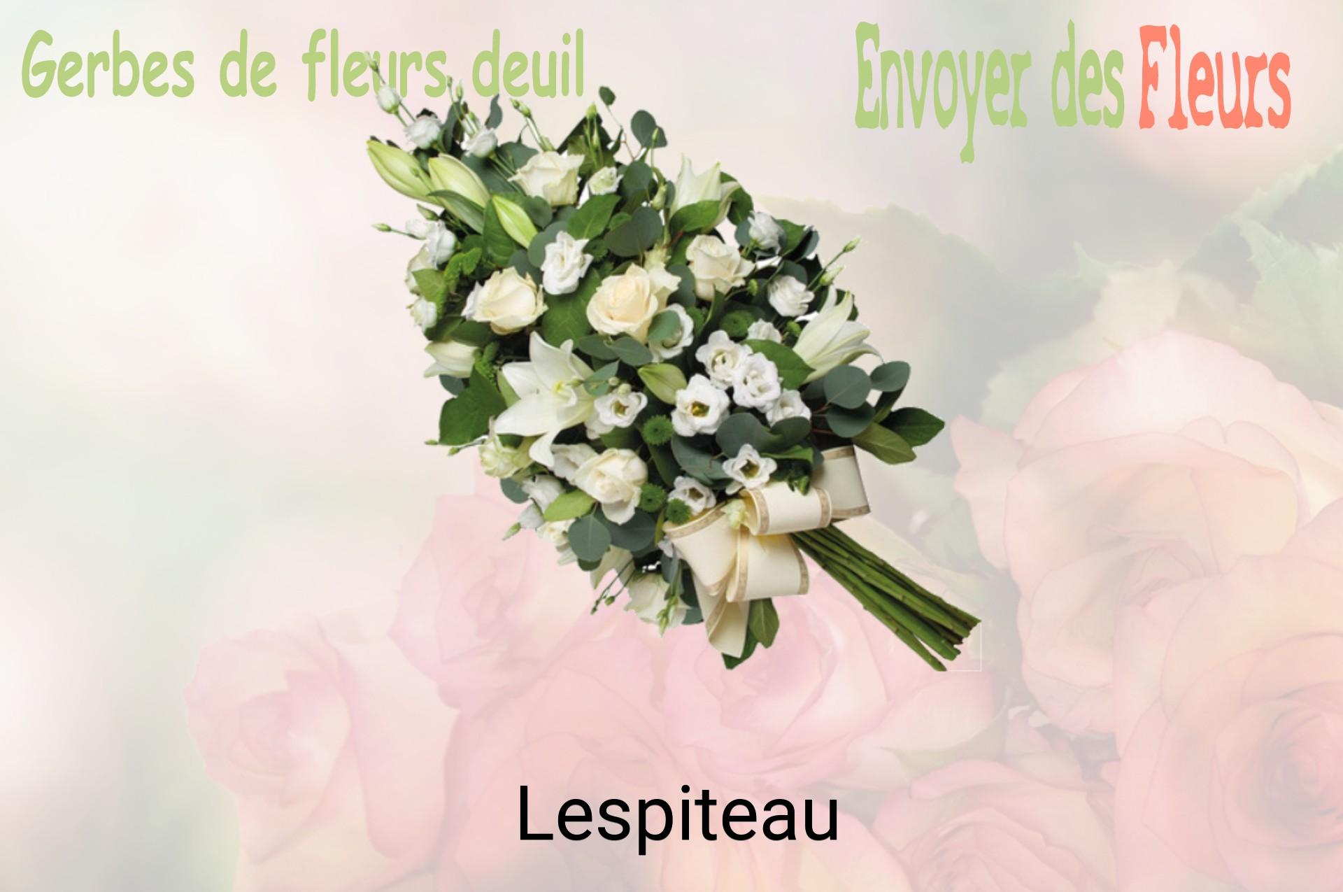 Gerbe de fleurs de deuil livrée à Lespiteau